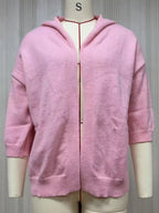 Full Size Hooded Open-front Knit Cardigan Plus (29)