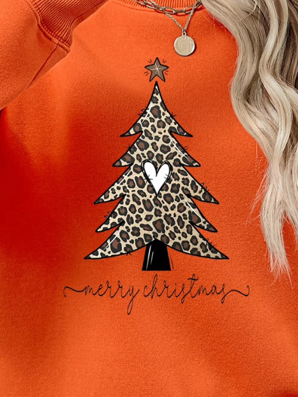 Christmas Tree Graphic Long Sleeve Sweatshirt (26)