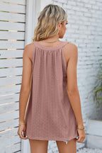 Openwork Round Neck Wide Strap Tank (23)