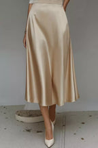 Satin A-line Midi Skirt (12)