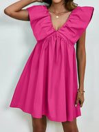 V-neck Cap Sleeve Mini Dress (18)