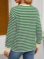 Striped Long Sleeve Casual T-shirt (35)