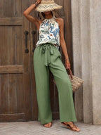 Printed Tank Top Wide Leg Pants Set (20)