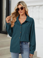 Button Up Dropped Shoulder Long Sleeve Outerwear (11)