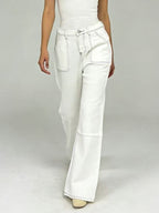 Wide Leg Contrast Stitching Jeans