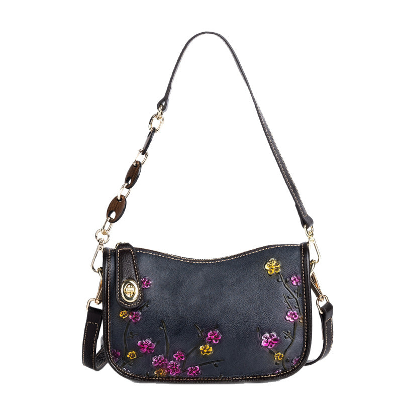 Retro First-layer Cowhide Simple Shoulder Bag photo 5