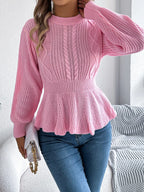 Cable Knit Peplum Sweater (5)
