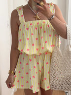 Striped Heart Cami Top Shorts Set (8)
