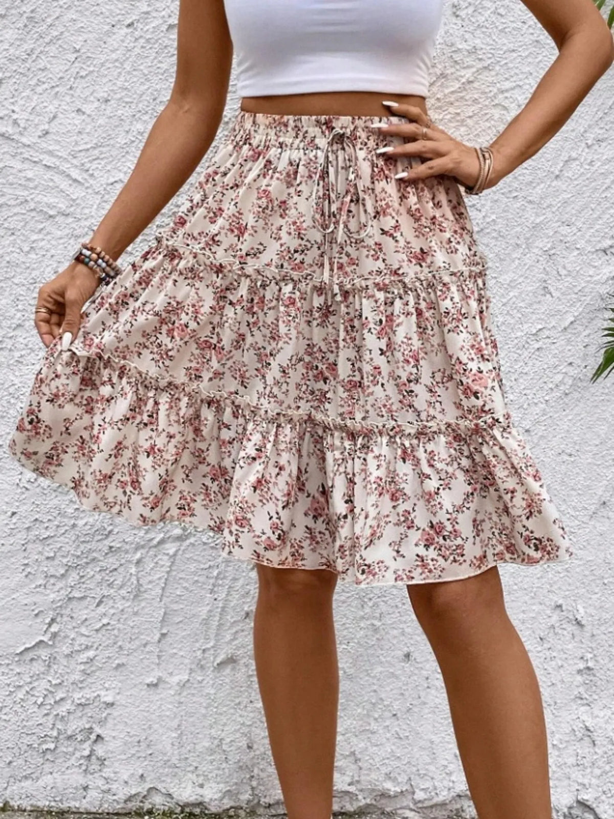 Floral Print Midi Skirt (25)