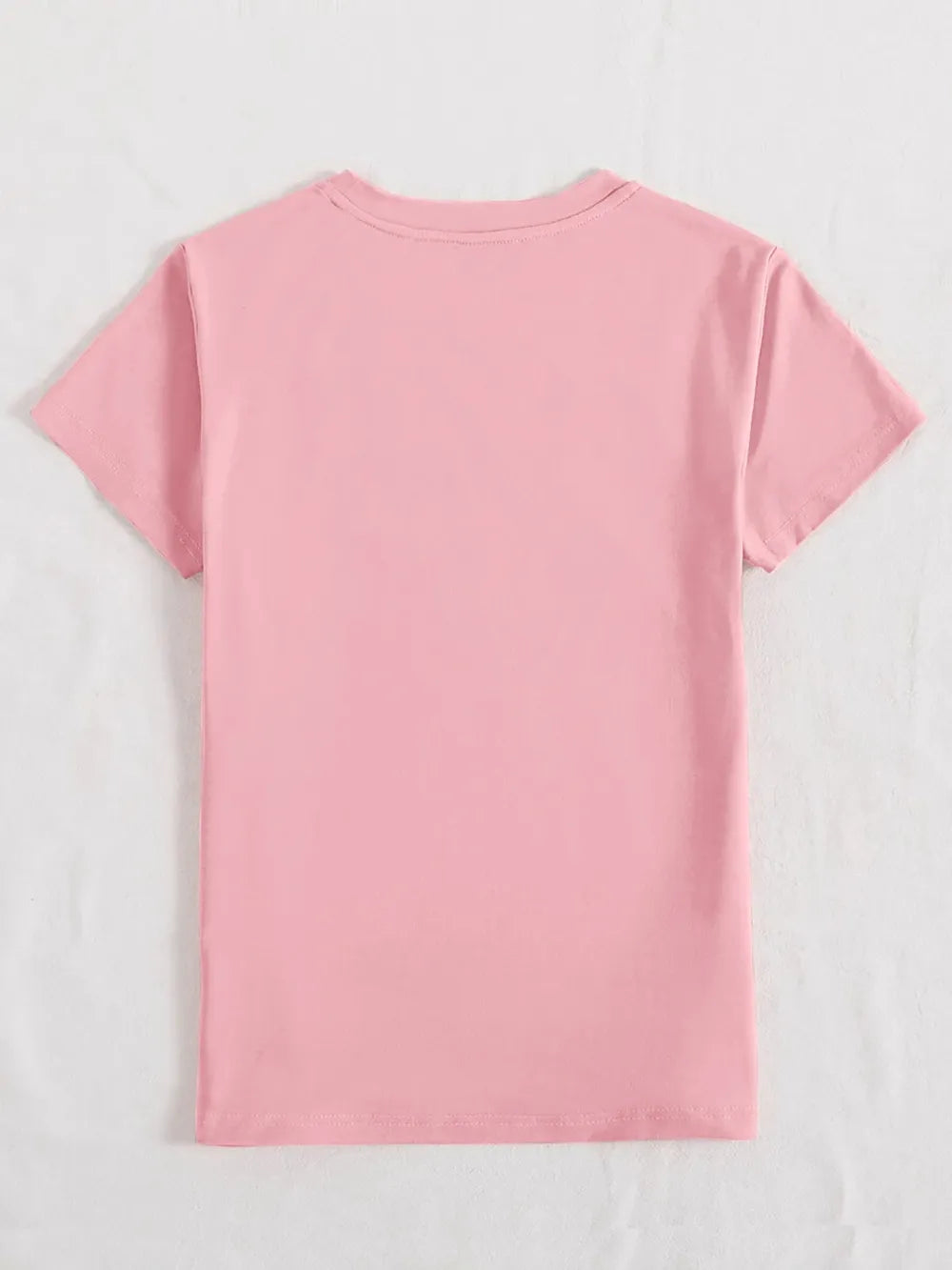 Graphic Heart Round Neck Short Sleeve T-shirt (8)