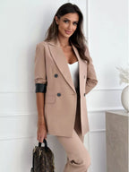Lapel Collar Long Sleeve Blazer (3)