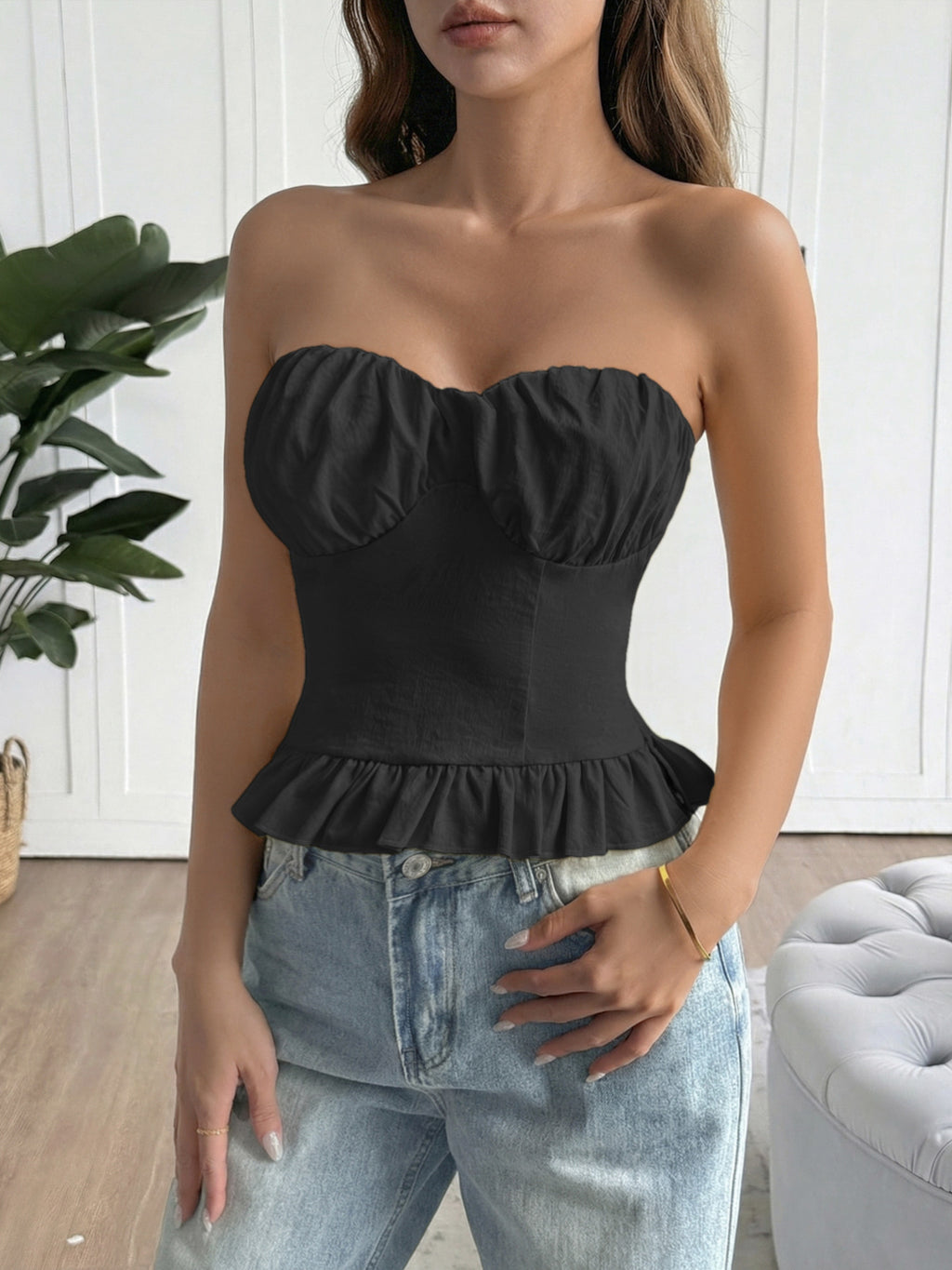 Ruffled Hem Tube Top (5)