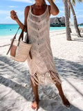 Fringe Scoop Neck Cover-up