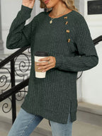 Round Neck Knit Button Top (8)