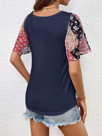 Printed Puff Sleeve Round Neck Tee (9)