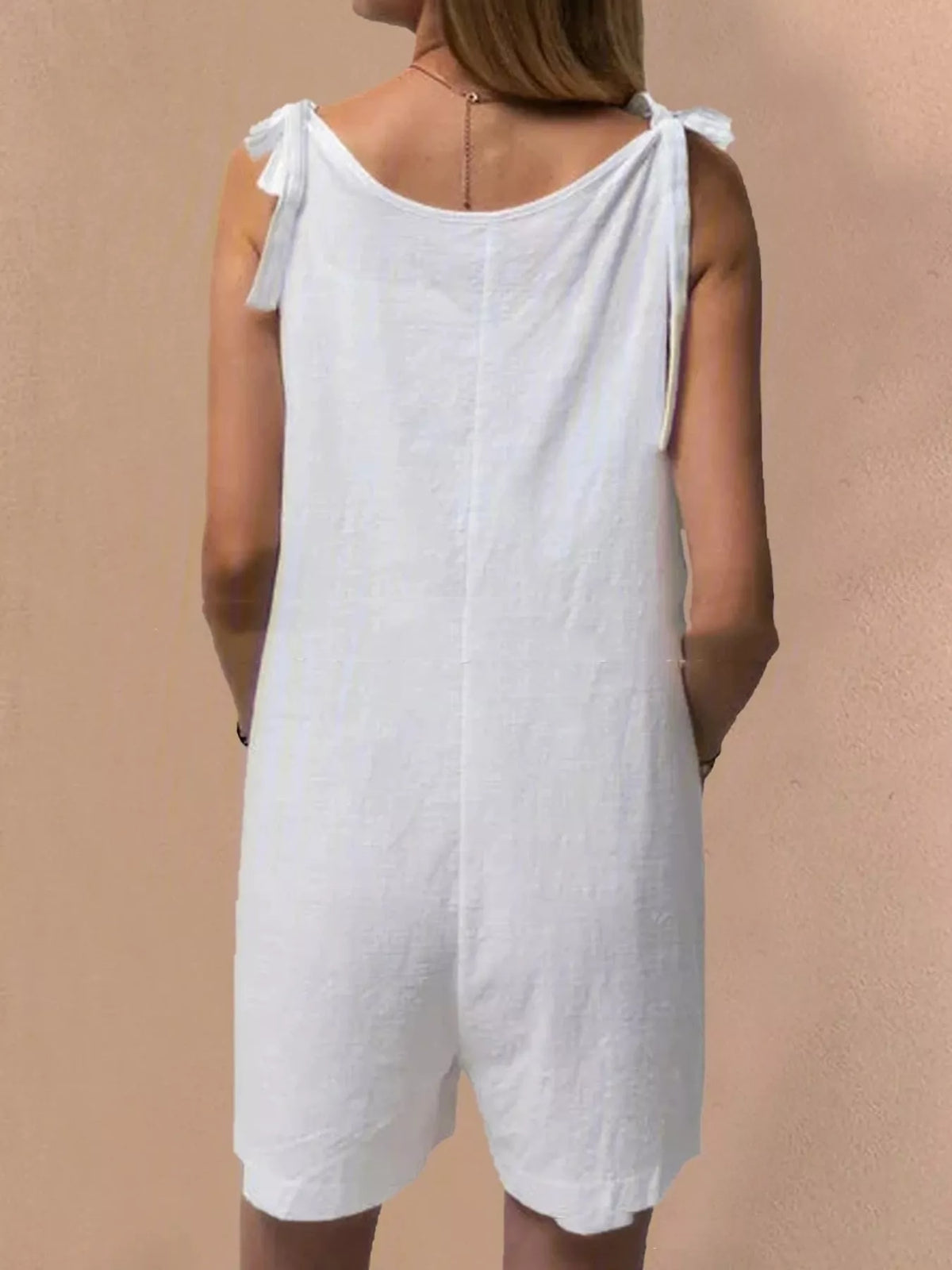 Full Size Tie-shoulder Romper Pockets Plus (16)