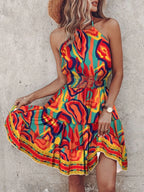 Paisley Print Halter Neck Mini Dress (15)