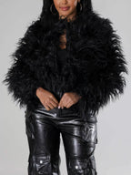 Faux Fur Open Front Cropped Outerwear (19)