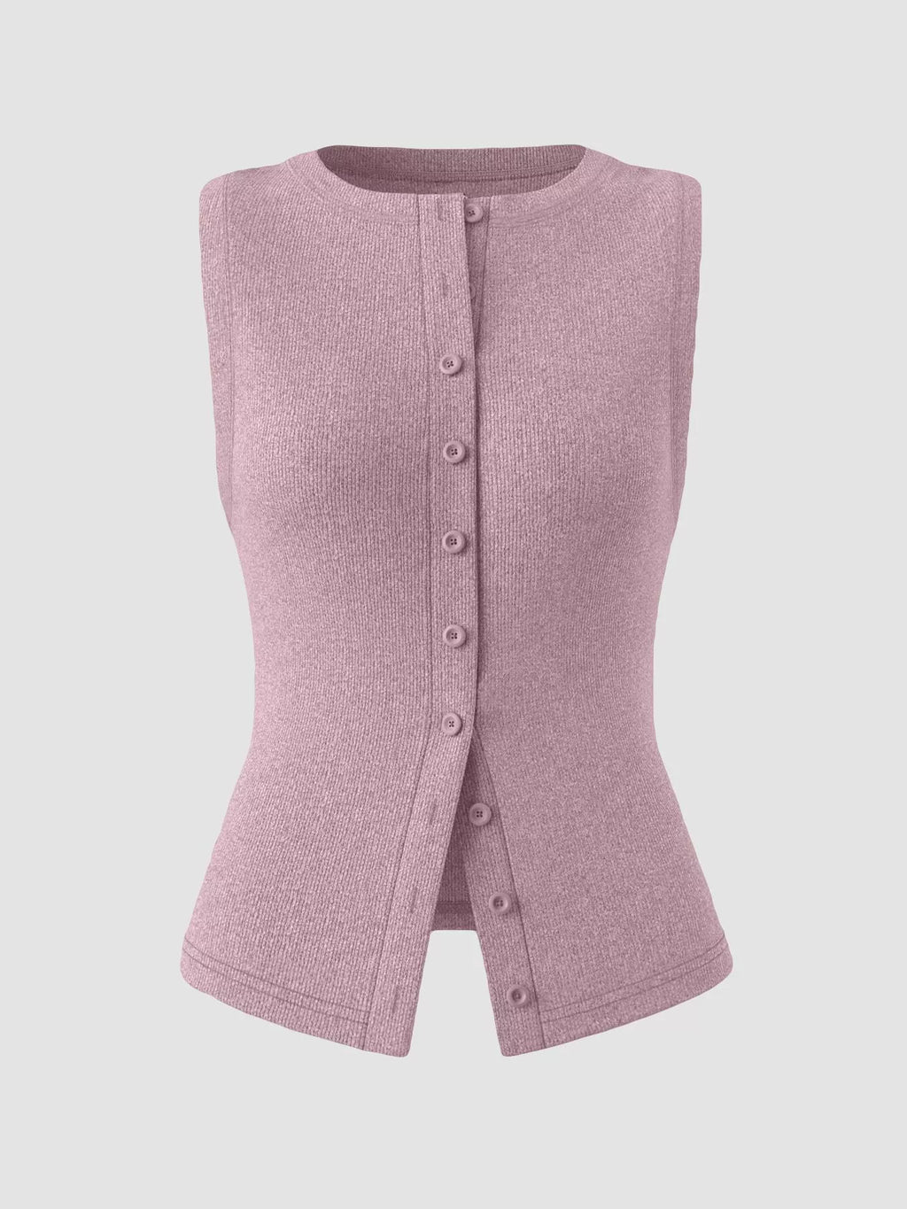 Ribbed Button-front Sleeveless Tank (10)