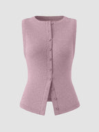 Ribbed Button-front Sleeveless Tank (10)