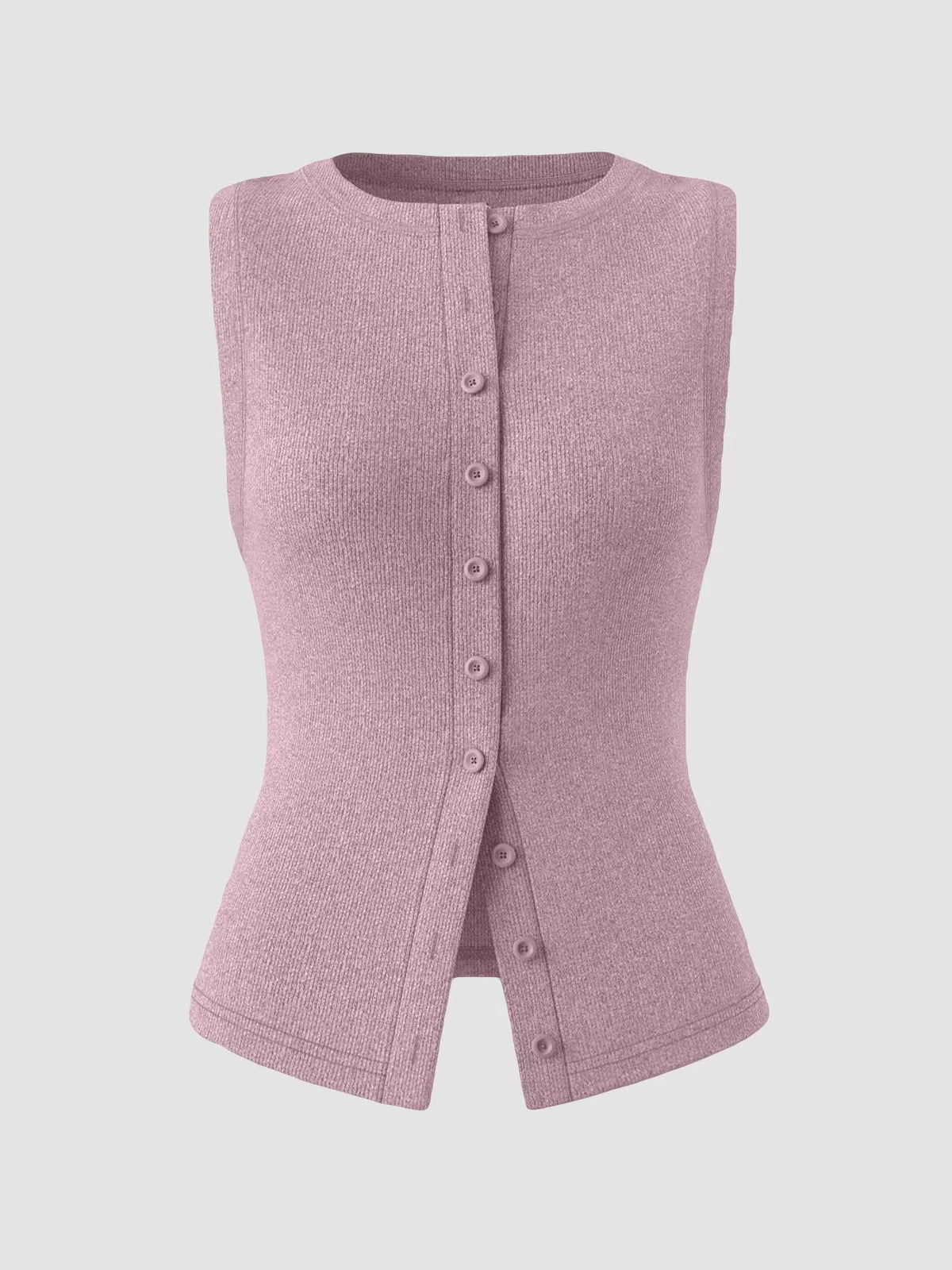 Ribbed Button-front Sleeveless Tank (10)