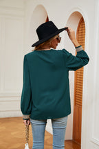 Contrast Puff Sleeve Blouse (15)