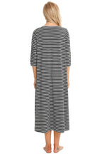 Round Neck Three-quarter Sleeve Midi Night Dress (9)