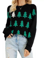 Christmas Tree Pattern Long Sleeve Sweater (9)