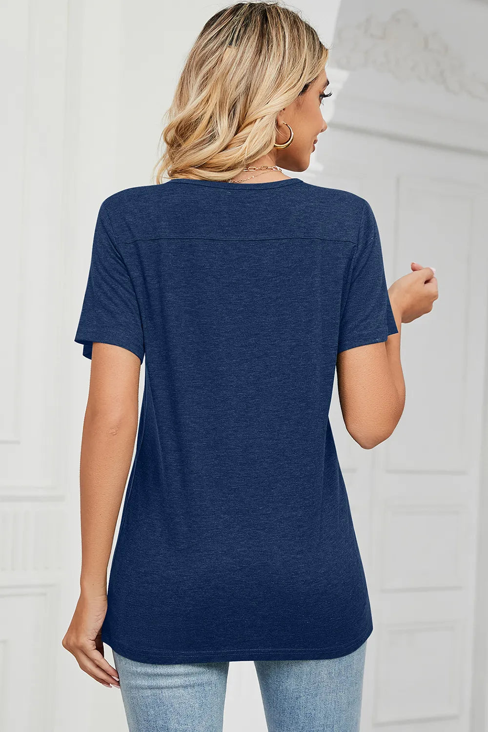 V-neck Short Sleeve T-shirt (16)