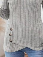 Ribbed Knit Notched Long Sleeve Top (12)