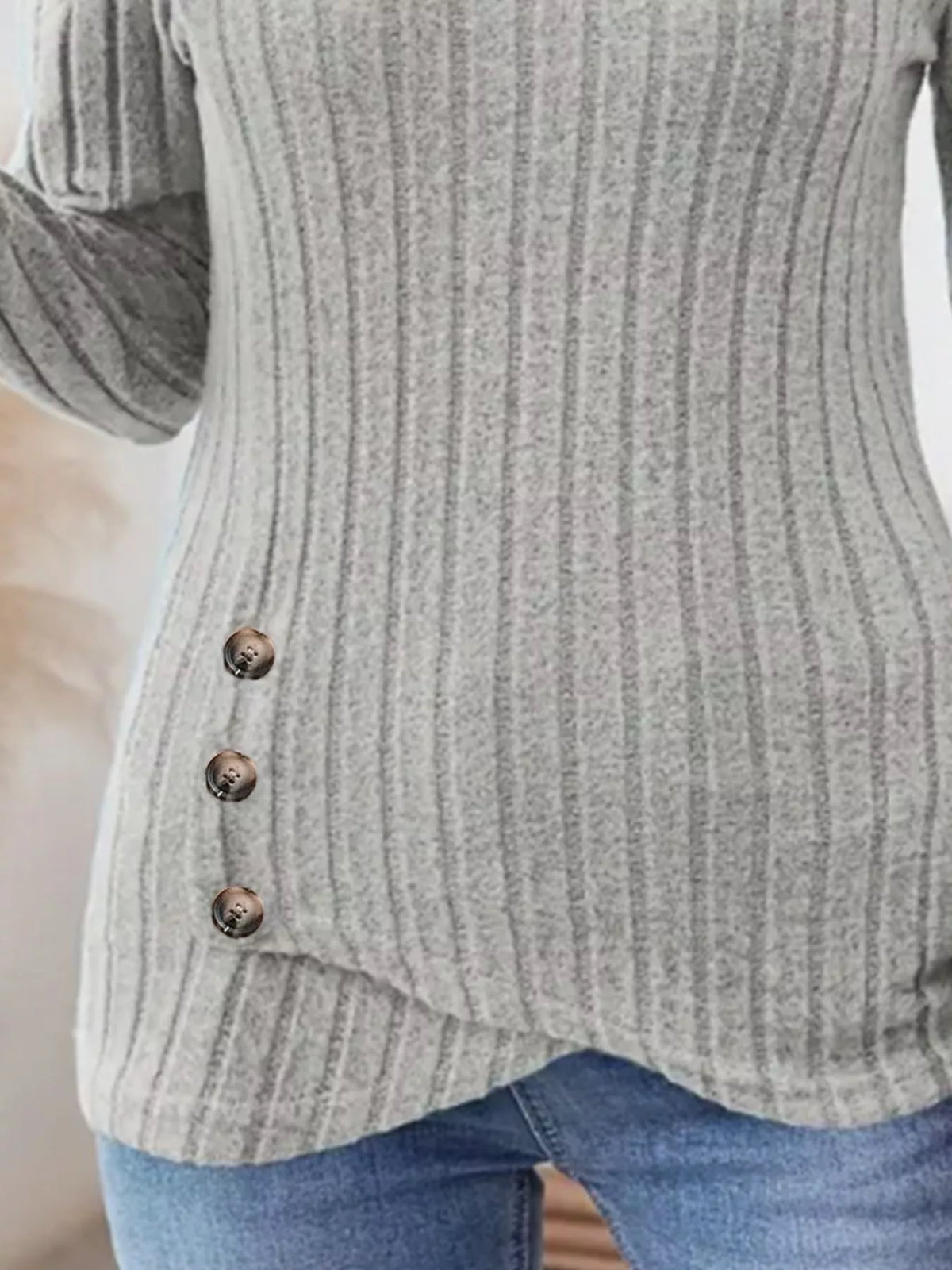 Ribbed Knit Notched Long Sleeve Top (12)