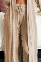Open Front Long Sleeve Cardigan Pants Lounge Set (10)