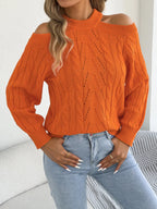 Cold Shoulder Cable Knit Sweater (3)