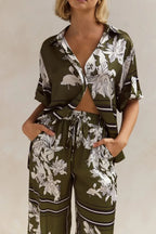 Printed Button Up Shirt Pants Set (10)