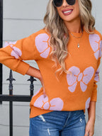 Bow Round Neck Dropped Shoulder Sweater (12)