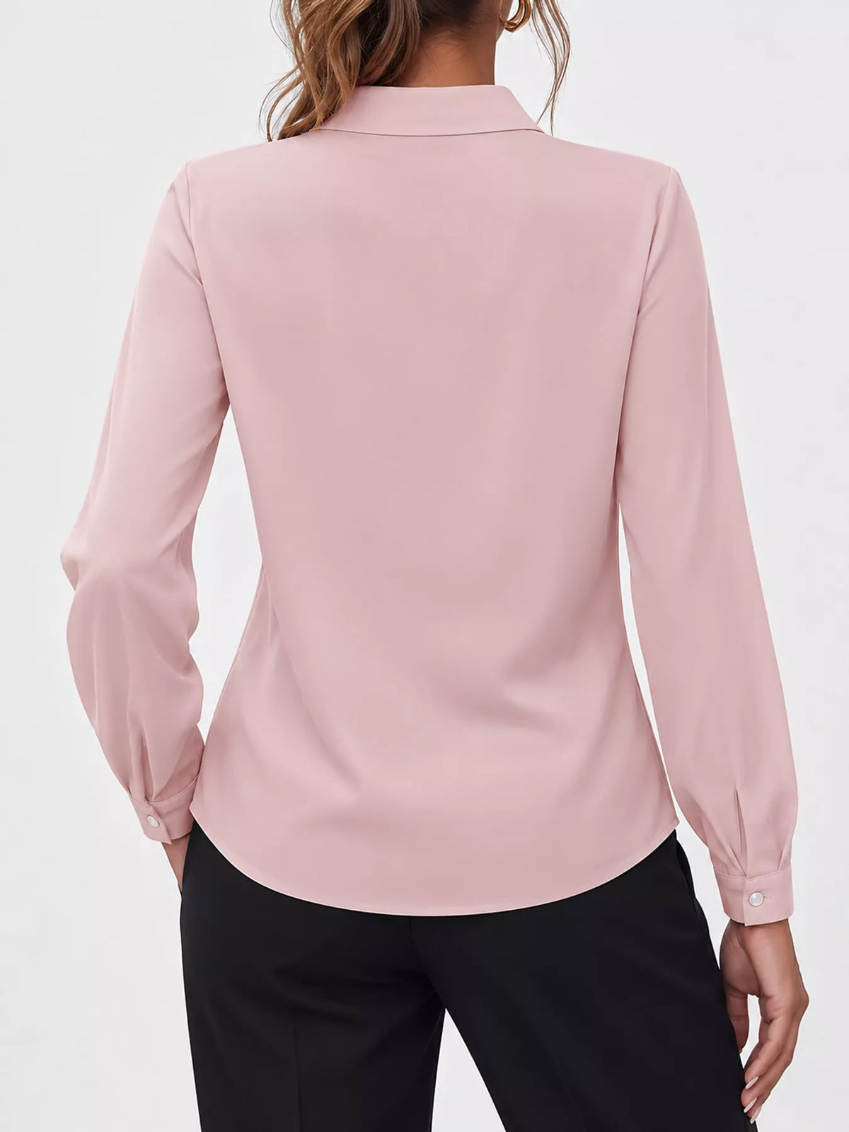 Long Sleeve Satin Blouse (36)