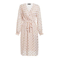 Lantern Sleeve Belt Midi Dress variant CJNSSYLY05359-Flesh pink-M|CJNSSYLY05359-Flesh pink-S|CJNSSYLY05359-Flesh pink-L