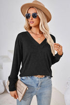 V-neck Dropped Shoulder T-shirt (15)