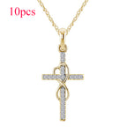 Alloy Pendant Diamond Eight-character Cross Necklace (31)