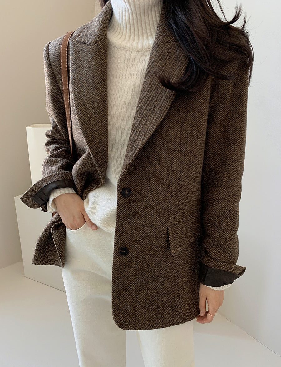 Solid Color Wool Blazer photo 4