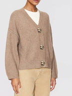 Gold Buttons V-neck Cardigan (7)