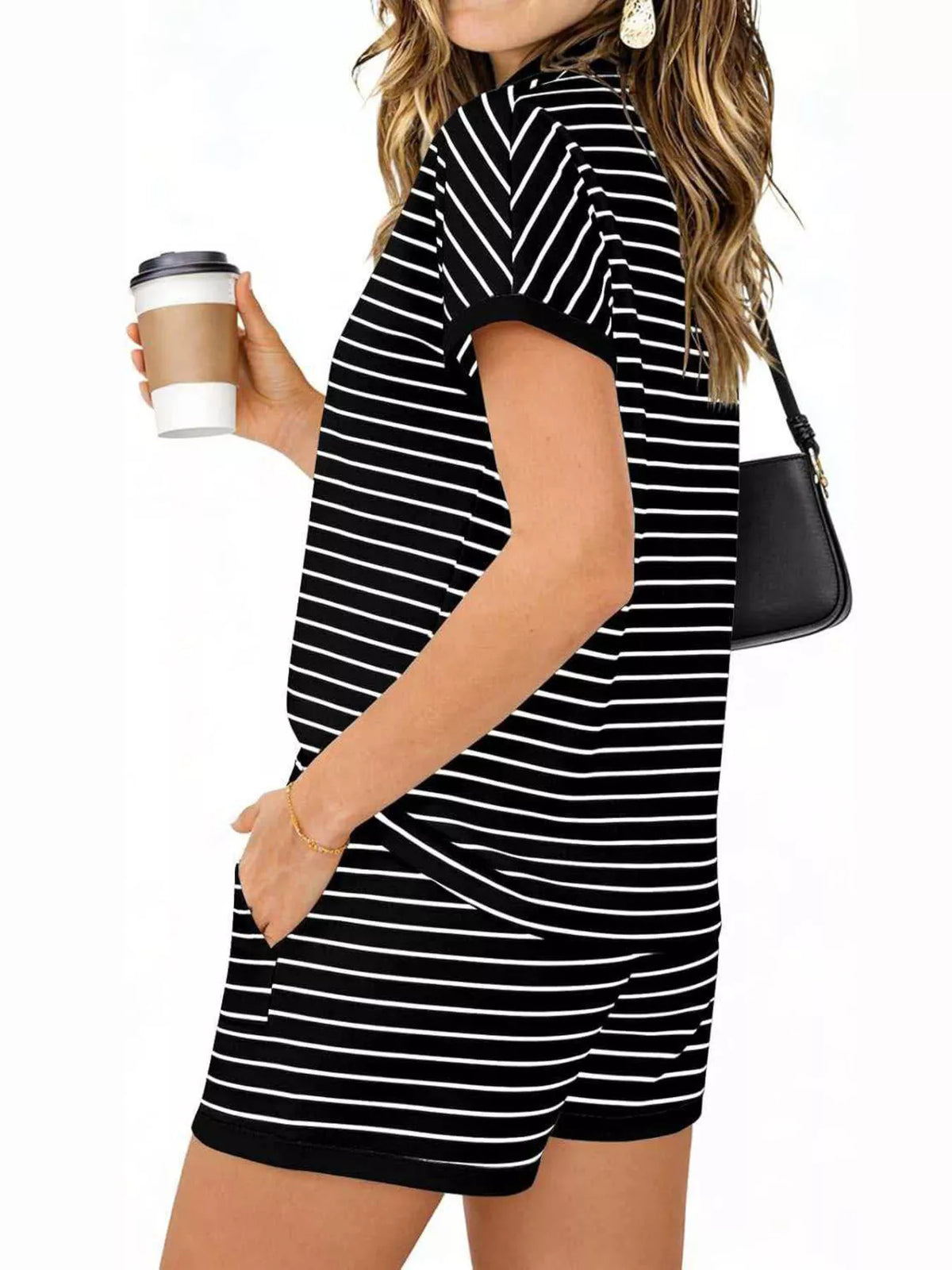 Striped Short Sleeve Polo Shorts Set (12)