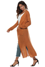 Long Sleeve Open Front Buttoned Cardigan (3)