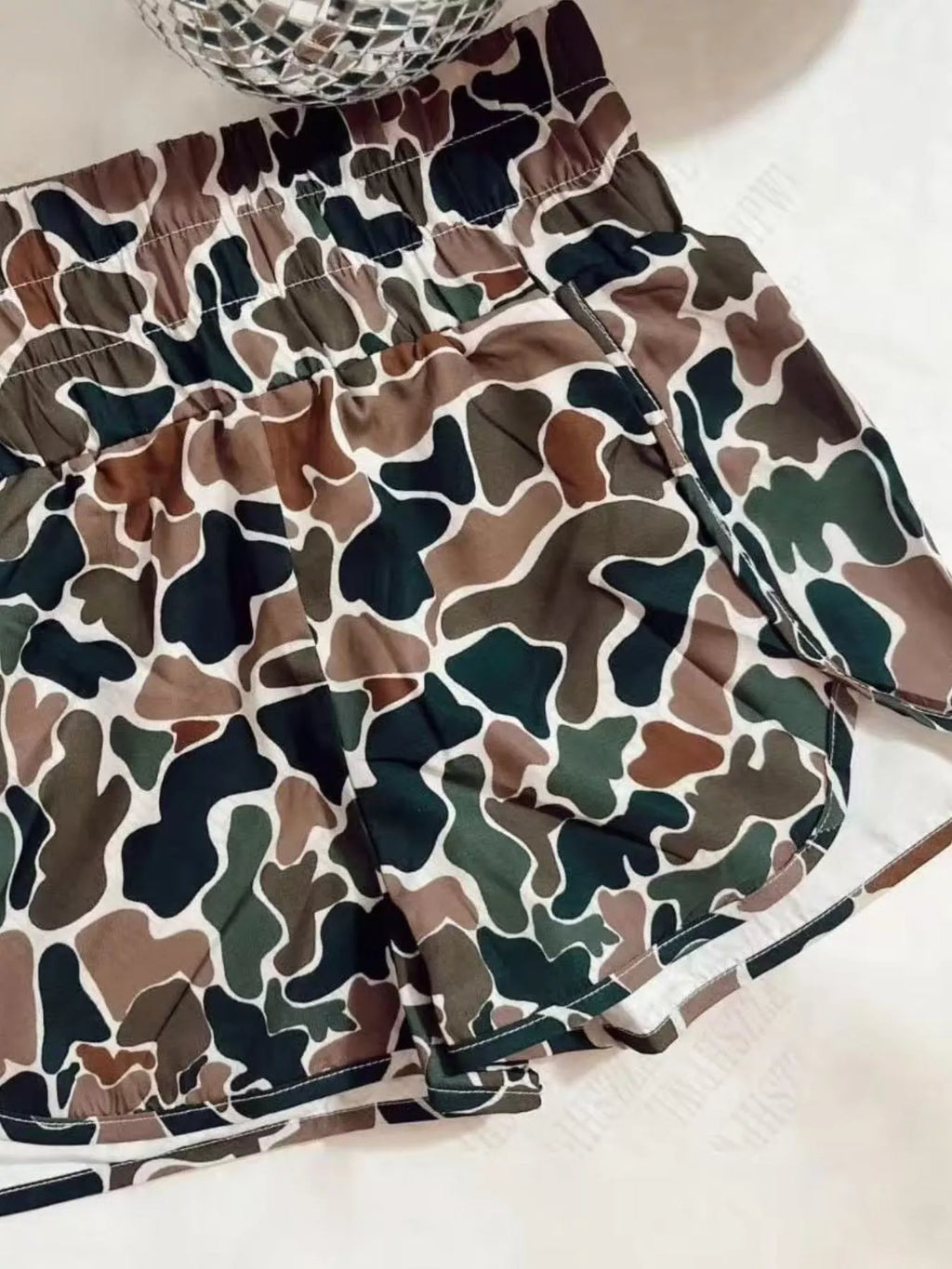 Camo Print Elastic Waist Shorts (5)