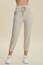 Full Size Air Scuba Drawstring High Waist Cropped Pants (7)