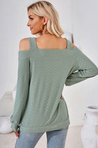 Cutout Square Neck Cold Shoulder T-shirt (28)