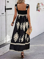 Smocked Printed Wide Strap Maxi Dress (5)
