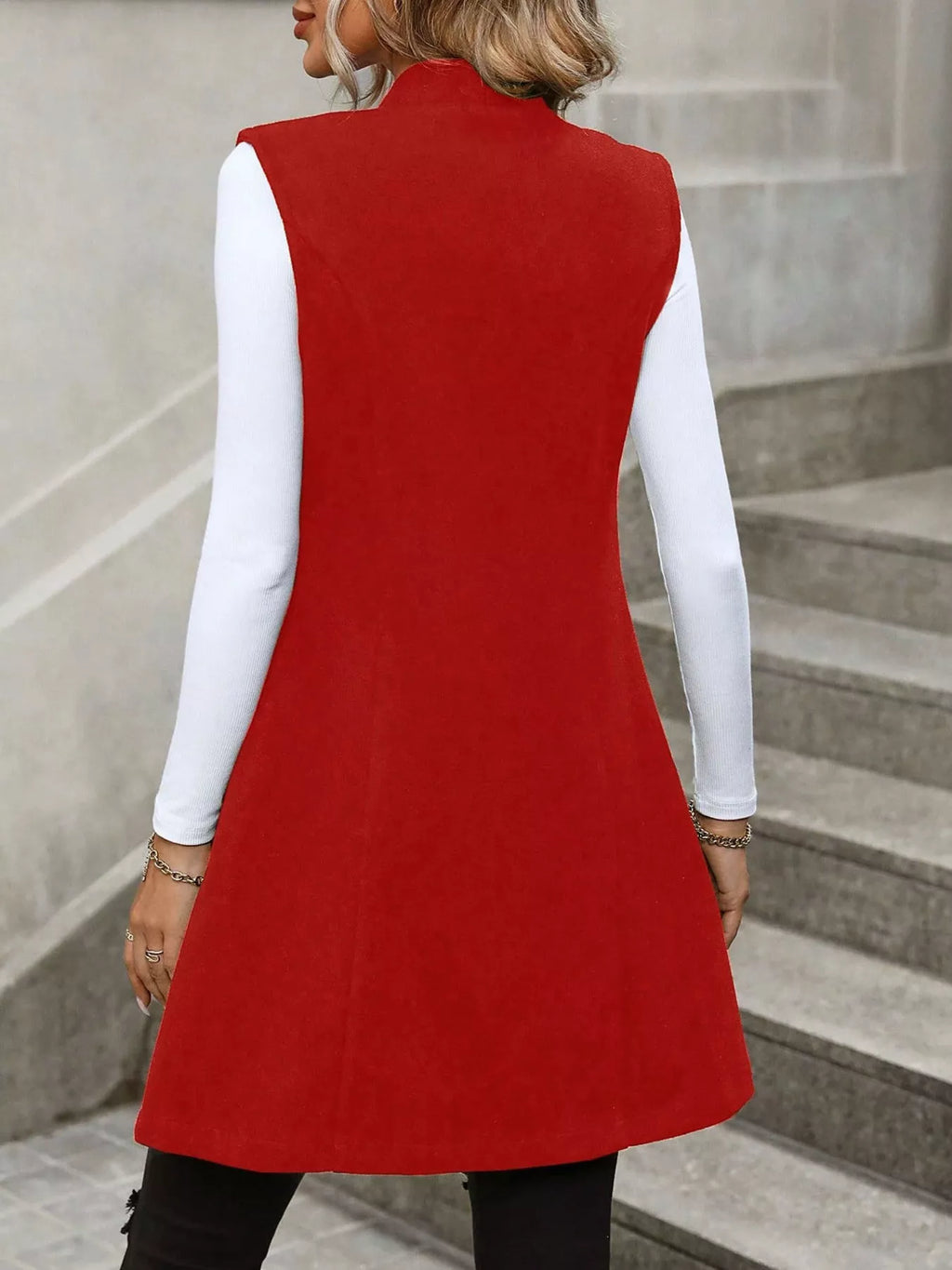 Button-down Longline Vest Coat (8)