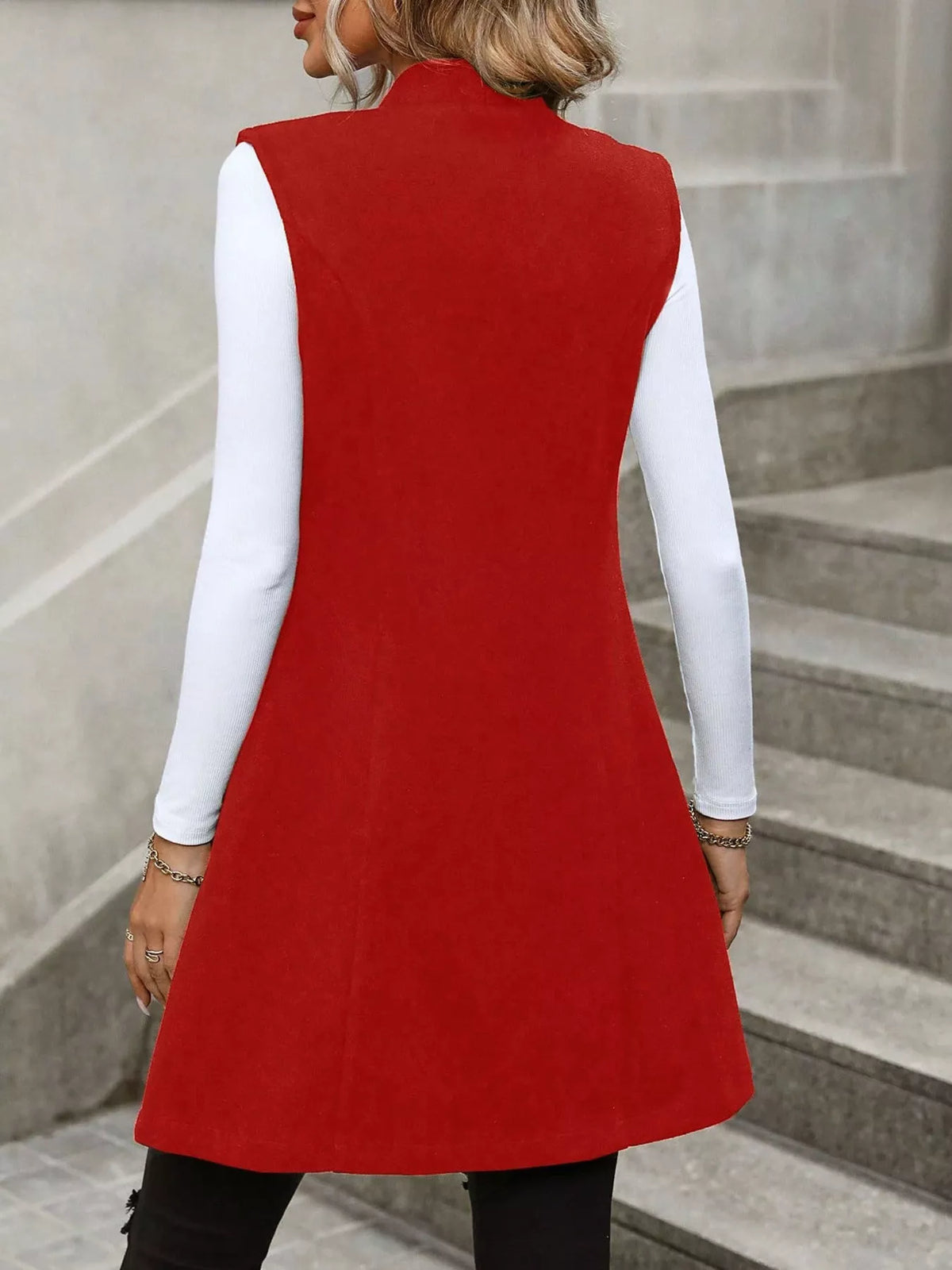 Button-down Longline Vest Coat (8)