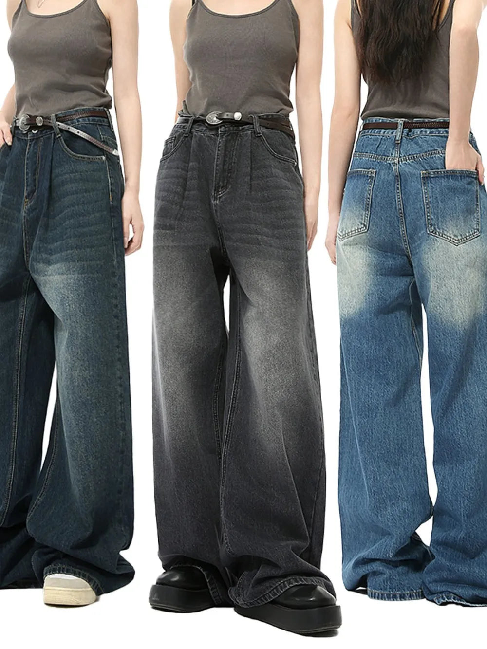 Wide Leg Jeans Pockets
